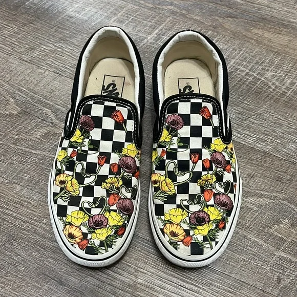 Vans Classic slip on Poppy Checkerboard Black/White - Picture 3 of 10